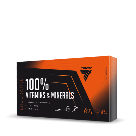 100% VITAMINS & MINERALS Endurance 60 kaps. - witaminy i minerały – kompleks na dzień i noc