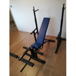 Ławka + Stojaki z asekuracja + dip + Prasa do Nóg 