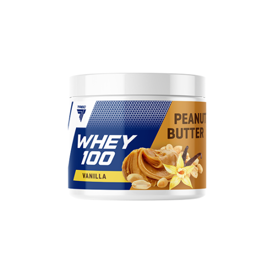 Masło orzechowe waniliowe PEANUT BUTTER WHEY 100 VANILLA 550  Gram